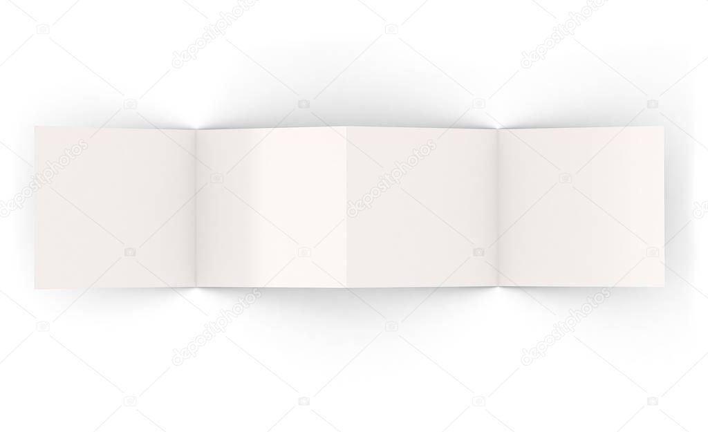 Four pages isolated leaflet 3d rendering