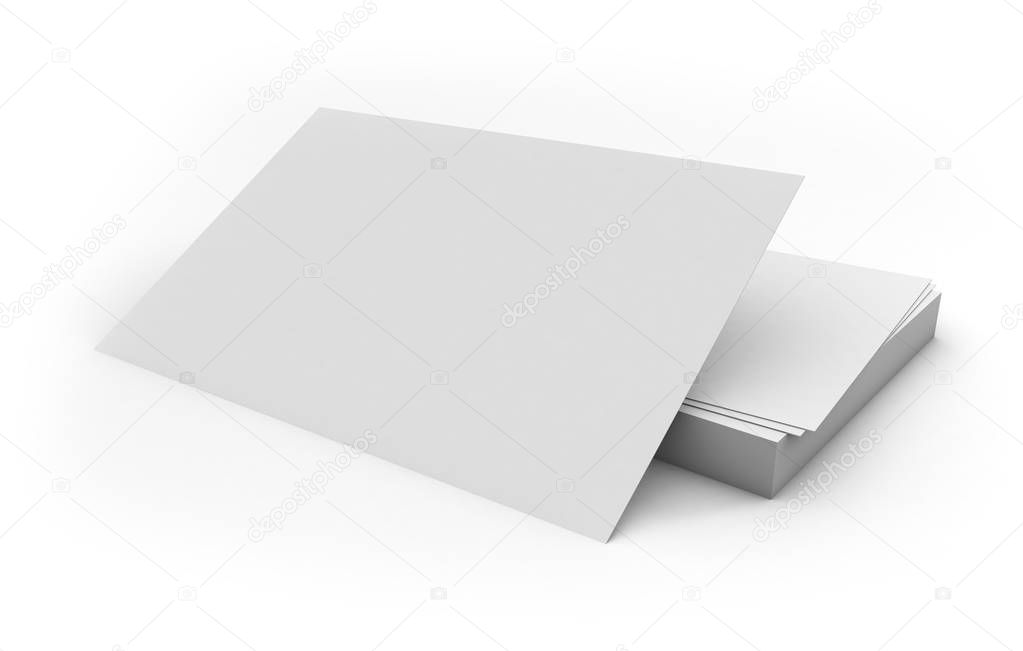Isolated business cards 3d rendering