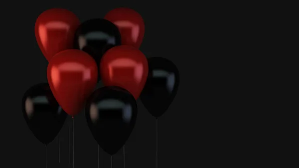 Czerwone Czarne Balony Renderowania — Zdjęcie stockowe
