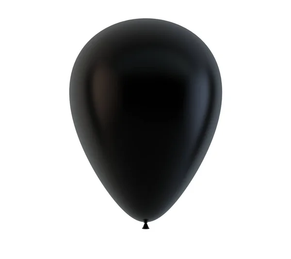 Zwarte Ballon Rendering Geïsoleerd Witte Achtergrond — Stockfoto