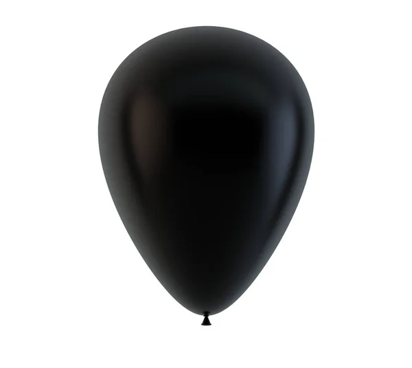 Palloncino Nero Rendering Isolato Sfondo Bianco — Foto Stock