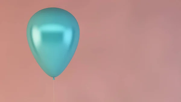 Blauer Ballon Auf Rosa Hintergrund Rendering — Stockfoto