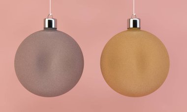 İki Noel topları 3d render