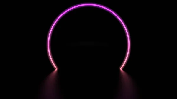 Digital Colorful Neon Light Circle — Stock Photo, Image