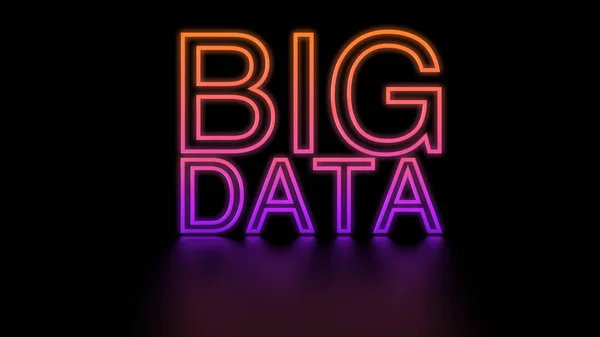 Big Data Texto Brilhante — Fotografia de Stock