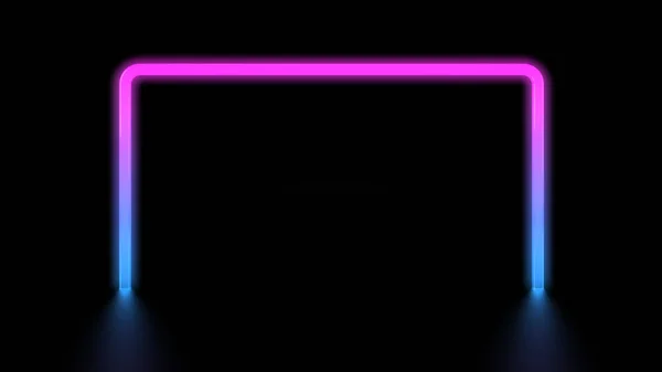 Gloeiende Levendige Kleurrijke Neon Light Vierkant — Stockfoto