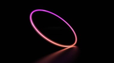 dijital renkli neon ışık daire 