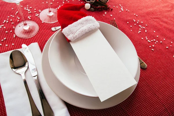 Christmas Table Menu Mockup — Stock Photo, Image