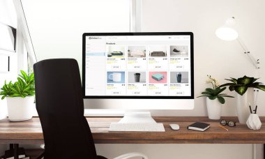 Online alışveriş web sitesi ekran laptop