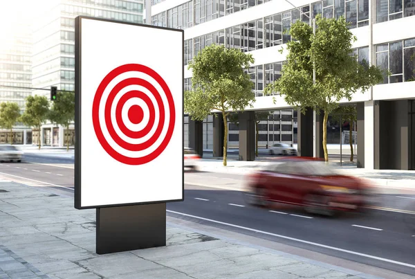 bus stop target marketing billboard on street
