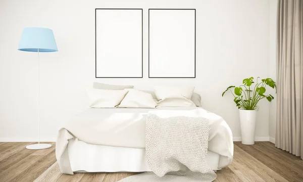Zwei Rahmen Auf Wohnzimmer Attrappe — Stockfoto