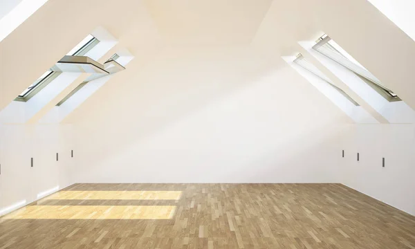 Leere Moderne Dachboden Rendering — Stockfoto