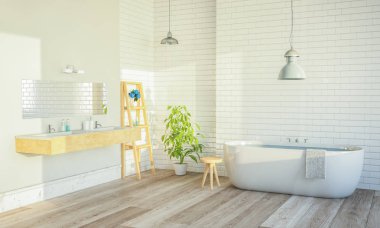 modern banyo 3D görüntüleme