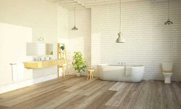 Modern Fürdőszoba Renderelés — Stock Fotó