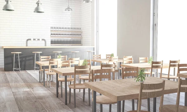 Design Modern Coffee Shop Rendering — Stock Photo, Image