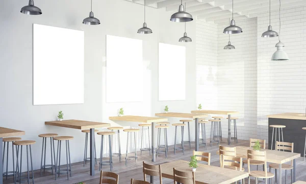 Três Cartaz Zombaria Renderização Design Moderno Café — Fotografia de Stock