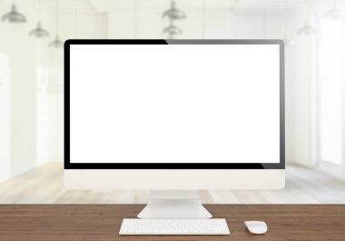 masaüstü bilgisayarda boş ekran 3D render