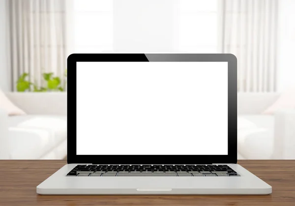 Rendering White Screen Laptop Desktop — Stock Photo, Image