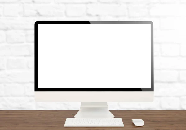 Masaüstü Bilgisayarda Boş Ekran Render — Stok fotoğraf