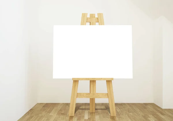 Easel Canvas Room Rendering Mockup — Stock Photo, Image