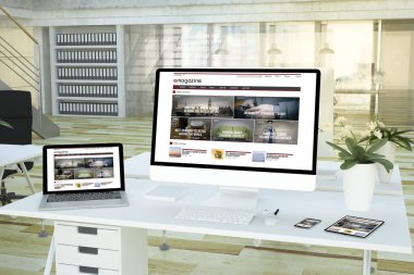 duyarlı cihazlar emagazine 3d render