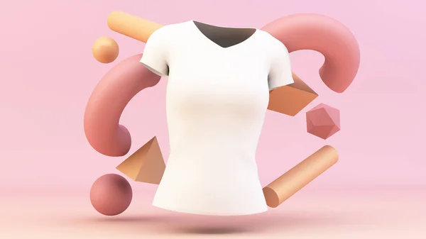 Moda Camiseta Renderizado Maqueta — Foto de Stock