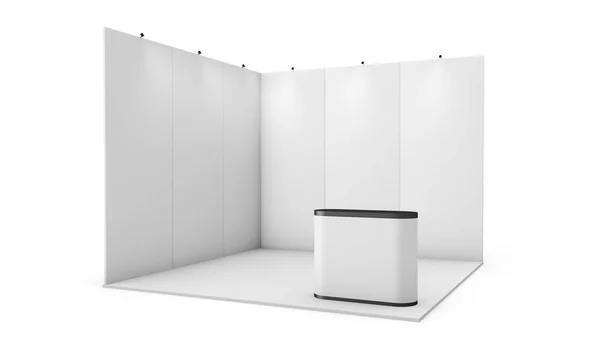Stand Espositivo Con Reception Rendering Isolato — Foto Stock