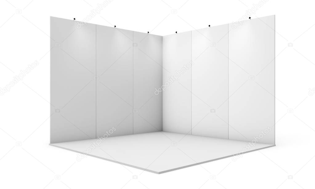 exhibition booth 3d rendering isolated mockup
