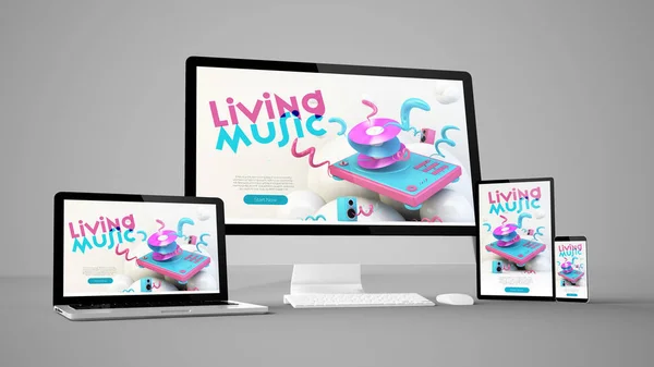 music website isolated gadget devices 3d rendering