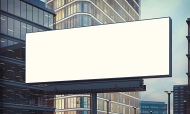 Şehir 3D render mockup üzerinde reklam Billboard