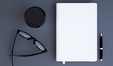 Beyaz Notebook mockup 3D render