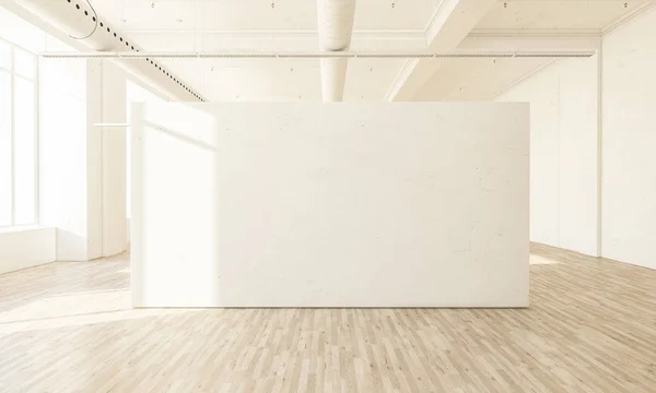 white blank space at minimal modern hall 3d rendering mockup