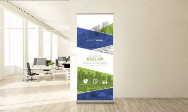 müthiş tasarım en az ofis 3d render afiş rulo