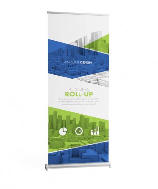 awesome tasarım gerçekçi rulo mockup 3d beyaz arka plan üzerinde izole render