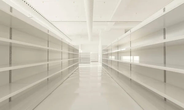 Interior Del Supermercado Renderizado — Foto de Stock