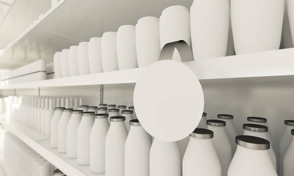 stopper mockup on supermarket 3d rendering