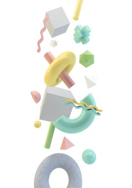 izole geometrik öğeler 3D render
