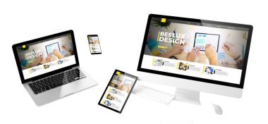 ux tasarım web sitesi ile uçan aygıtlar yanıt veren 3D tasarım