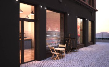 pastane önü 3D modelleme