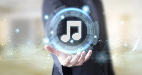 Businessman Hand Digital Technology Music Concept — Stock Photo, Image