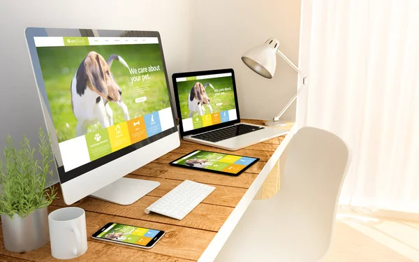 pet responsive website on devices