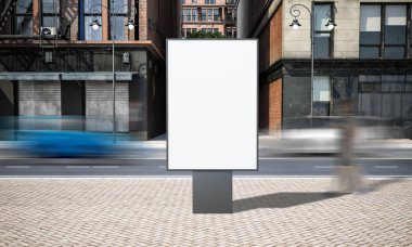 Şehir 3D render sokak reklam işareti Billboard mockup
