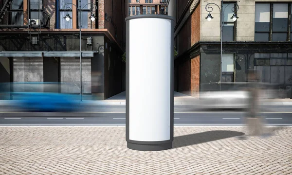 Street Advertising Billboard Mockup Bij City Rendering — Stockfoto