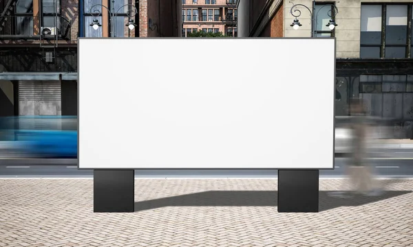Straßenwerbung Horizontale Plakatwand Attrappe Bei Der Stadt Rendering — Stockfoto
