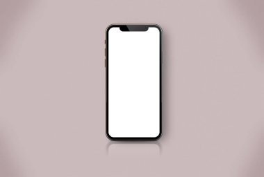 Altın akıllı telefon 3D render mockup gül