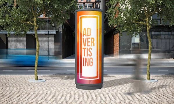 Kiosk Reclame Mockup Rendering — Stockfoto