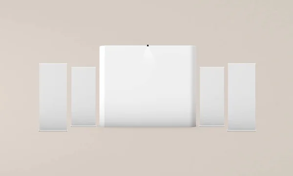 Beursstand Photocall Rollers Mockup Rendering — Stockfoto