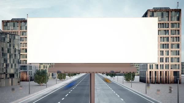 big horizontal billboard street mockup 3d rendering