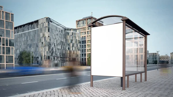 Bus Stop Mockup Rendering — Stok Foto