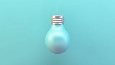 mavi arka plan 3d render mavi ampul